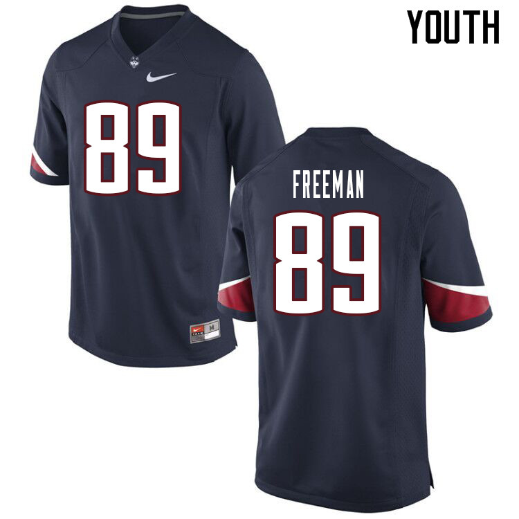 Youth #89 Michael Freeman Uconn Huskies College Football Jerseys Sale-Navy - Click Image to Close